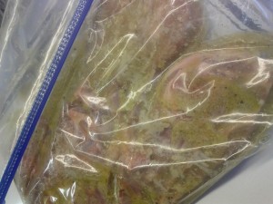 chops in sealed bag., 